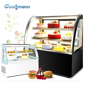 China Adjustable Glass Shelf Cake Display Cooler Double Temperature Dessert Cabinet wholesale