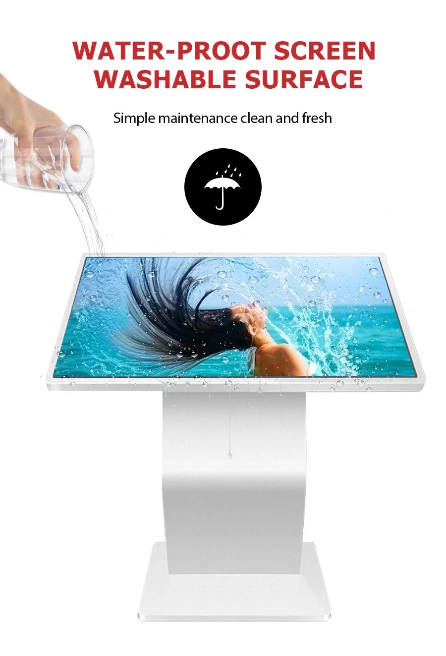 Android Windows Self Kiosk Machine 1920 X 1080 Resolution 49 Inch 350cd/M2