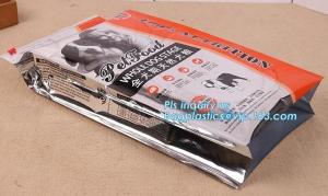 China 15kg 20kg side gusset plastic bag pet food packaging with slider zipper, flat bottom plastic pet food bag with slider zi wholesale