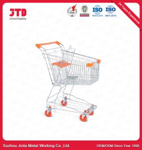 China 60L Metal Shopping Trolley 4in PVC Four Wheeled Trolley Cart on sale