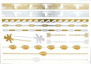 China Jewelry temporary tattoo, high quality metallic tattoo wholesale
