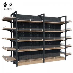 China High Quality And Good  Price Supermarket Steel Wood Display Rack Shelf wholesale
