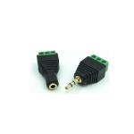 3.5mm 3-Pole Stereo Headphone Audio Male Jack Female Plug to Screw Terminal