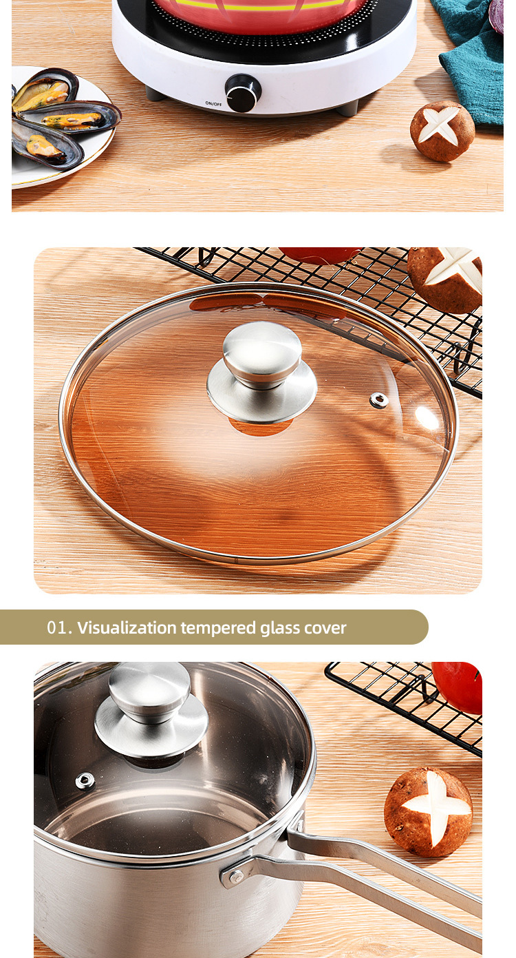 Escalation Series 5Pcs Multi-Purpose Kitchen Pots Cooking Cookware Sets Stainless Steel Pots Sets