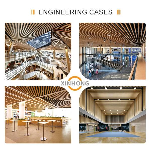 U- Shaped Aluminum Cube Custom Sizes Wooden Acp Panel PE Coating