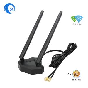 China 2.4 / 5.8g Dual Band 5dBi Magnetic Mount WiFi Extender Antenna For PC PCI Card wholesale