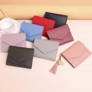 China Women's Small Compact Bifold Genuine Leather Pocket Wallet with Id Card Case and Custom Logo wholesale