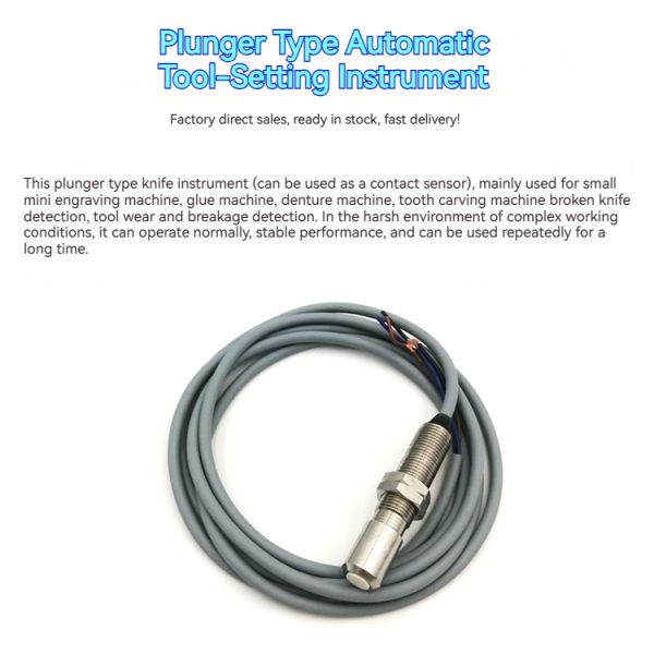 Plunger Type Tool Setting Sensor Jade Engraving CNC Machine Dispenser Broken Tool Detection Setter with Repeatability 0.001mm