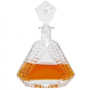 China Clear Whiskey Decanter Glass Crystal Glass Liquor Bottle with Customized Bottle Color on sale