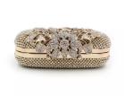 Hard Case Metal Gold Evening Bag 16 * 6 * 10cm , Evening Clutch Purse With