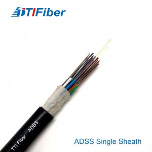 China Adss G652d Single Mode Aerial Optic Fiber Cable 6 / 12 / 48 / 96 / 144 Core on sale