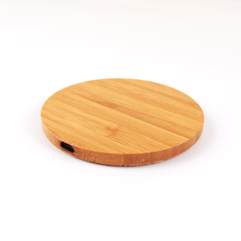 Circular Shapes Multifunction Wireless Charger 15w Bamboo Material