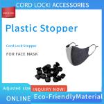 Face Masks Stopper Plastic Cord Stopper Black & White Color Soft PVC