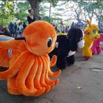 Hansel hot selling battery operated stuffed electric motorized animal in mall