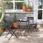 3 Piece Steel Folding Table and Chairs Set Perfect for Outdoor Patio Balcony or