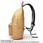 Sustainable Backpack, Soft Handle Tyvek Paper School Backpack Bag Golden
