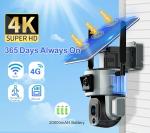 4K 8MP WiFi Solar Powered 4G Camera , Waterproof Outdoor 4G Security Camera