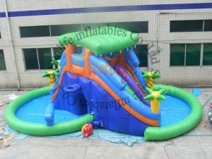 China OEM Big Funny Outdoor Inflatable Pool Water Slide With CE / UL Blower wholesale