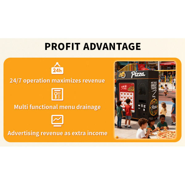 24 Hour Automatic Self Service Pizza Vending Machine Commercial Use