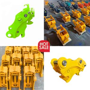 China Yellow Manual Quick Hitch , Pin Grabber Quick Coupler For Mini Excavator wholesale