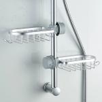 Single Layer Aluminum Shower Storage Basket Soap Basket for Kitchen Bathroom