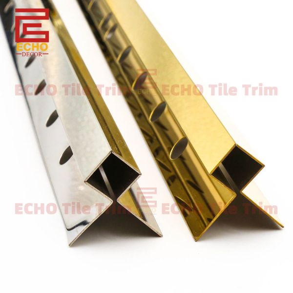 Metal Tile Edging Square 90 Degree Outside Corner Edge Tile Trim 2.5m