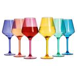 Colored Stemmed Reusable Plastic Wine Glasses Acrylic BPA Free Plastic Wine