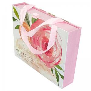 China Paper Wedding Candy Gift Bag With Pink Ribbon Handle wholesale