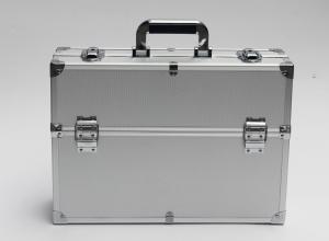 China Silver Lockable Aluminum Storage Box , Double Door Open Aluminium Tool Case wholesale