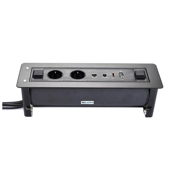 Electric Motorized Desk Flip Socket Meeting Table Power Outlet Plug