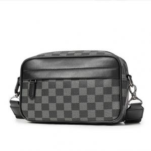 China Mens Casual Checkered Crossbody Bag Messenger Bag Fashionable And Trendy Waist Bag wholesale