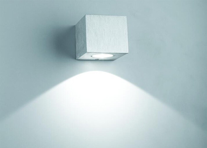 Aluminum Color Indoor LED Wall Lights for Bars / Star - Rated Hotels 65 * 65 * 72mm