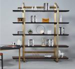 Wooden Modern elegant Design Metal leather top Book Shelf Bookcase