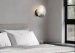 Modern wall lamp round glass bedroom bedside lamp designer light luxury lamp