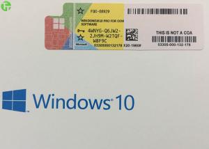 China Upgrade Microsoft Windows 10 Key Code COA License Sticker Activation Guarantee on sale