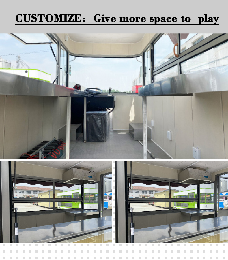 Commercial Dining Car Customized Electric Vendor Carts Hot Dog Mobile Food Truck 4wheels