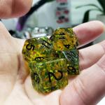 Yellow flash Resin Boarding Dice Set dnd dice