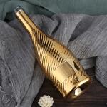 Glass Collar Silk Mouth Long Neck Sparkling Gold Twill Champagne Bubble Bottle