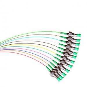 China PVC LSZH Outer Fiber Optic Pigtail 12 Cord Fibers Unjacketed Color Coded Optical Pigtail wholesale