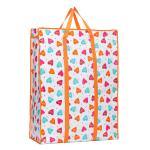 Reusable Zippered Waterproof Woven Shopping Bags Eco Friendly Nylon Handle