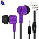 Plastic Wired In Ear Earphones 3.5mm Round Cable White Black Color