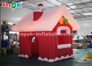 China SGS ROHS Inflatable Christmas Santa Claus House Red + White Color on sale