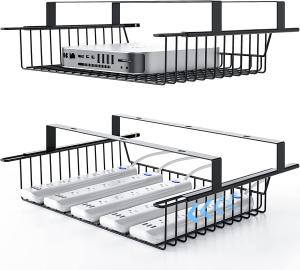 China Plant Fiber Type Under Desk Slideable Drawer for No Drill Cable Management Tray Basket wholesale