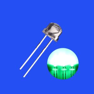 China 0.5W 5mm 520-530nm Green Color 5000-6000mcd Strawhat Shape Clear Lens 120deg LED Diode wholesale