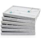 Handmade Jewelry Box Organizer Trays Grey Color MDF Body With Velvet Insert