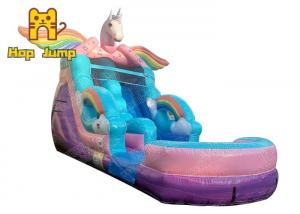 China 0.55mm PVC Unicorn Inflatable Pool With Slide Waterproof Anti UV wholesale