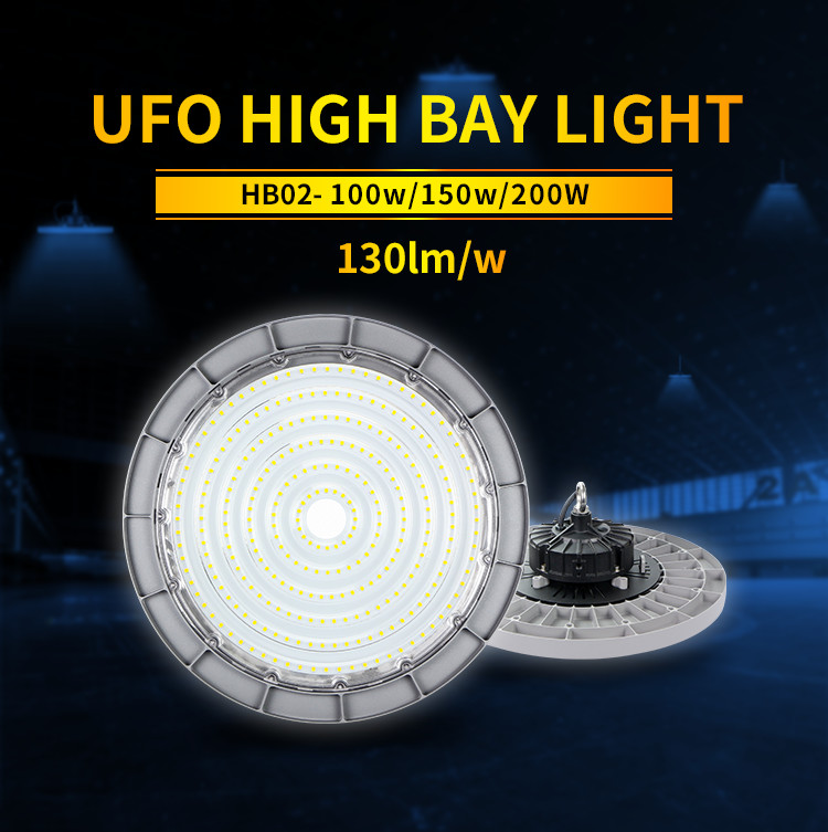 High Lumen UFO 300w 400w 200w LED High Bay Lights COB Reflector PC Cover