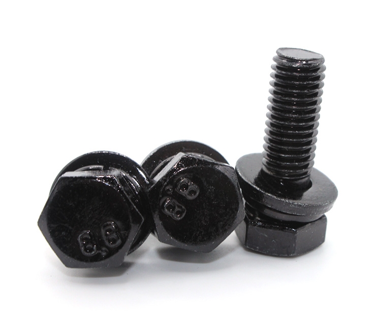 Spring Lock Carbon Steel Black Oxide Hex Bolts Washer Assemblies for Purchase