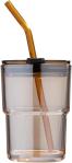 13oz/400ml Tumbler Water Glass, Cups with Straw and Lid Sealed Carry on for
