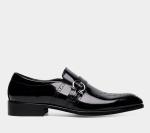 Comfortable Handcrafted Men's Dress Shoes Black Italian Monk Strap Men'S Shoes